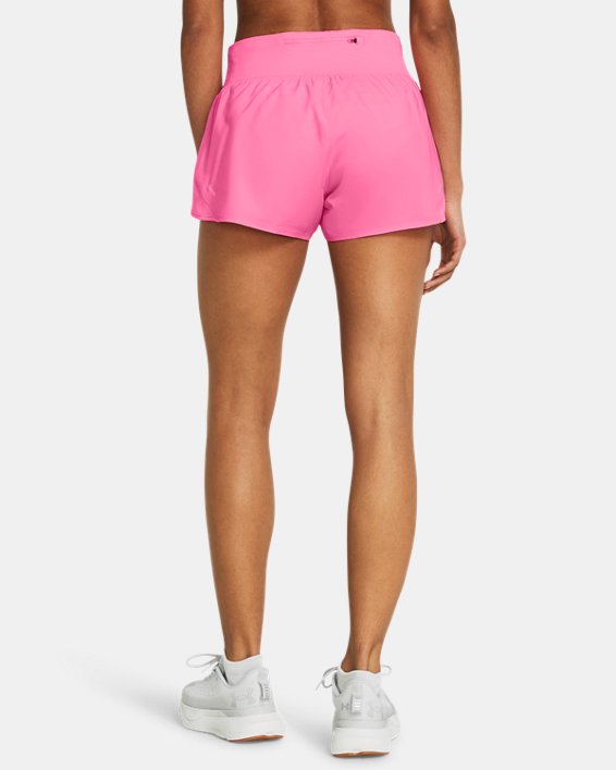 Women's UA Fly-By Elite 3" Shorts, Pink, pdpMainDesktop image number 1